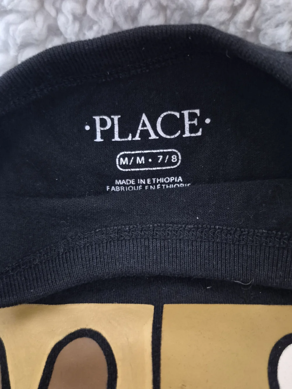 The Children's Place Black Tee with Multitone Peace-Hand Grid